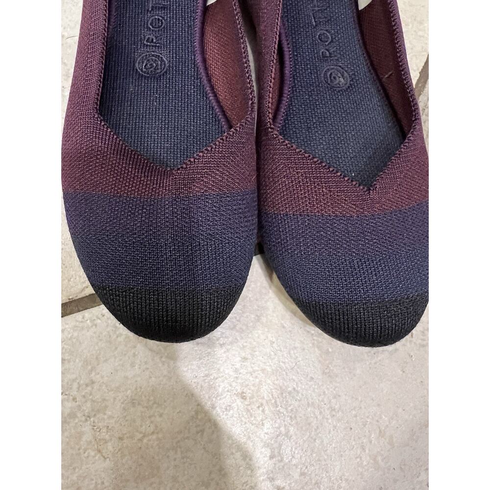 Rothy’s The Flat Cabernet Big Stripe Round Toe Ballet Flats Sz 9.5 - Picture 6 of 10